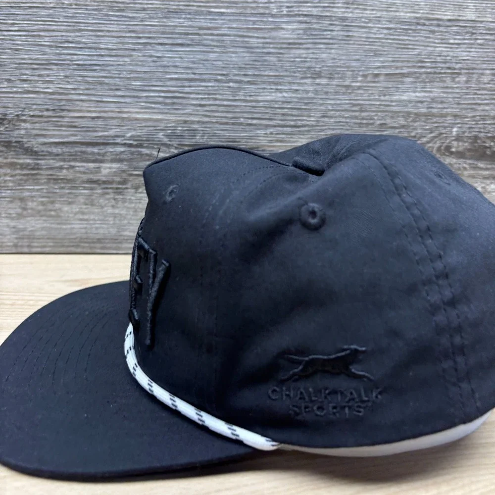 ChalkTalk Sports Hat Cap Snap Back Youth Black Ice Hockey Rope Performance Boys